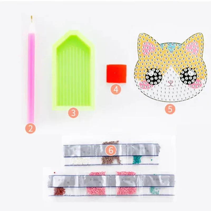 5D الأطفال اليدوية قضيب على شكل الماس اللوحة ملصقات DIY لصق صغير الكرتون الحيوان يونيكورن الفتيات الفتيان الطلاء الحرف #4