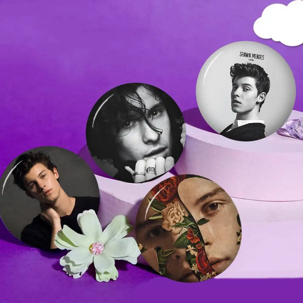 Pop Singer S-Shawn M-Mendes 58mm Handmade Brooch Cartoon Cosplay Badge on Backpack Jewelry Accessories Gifts