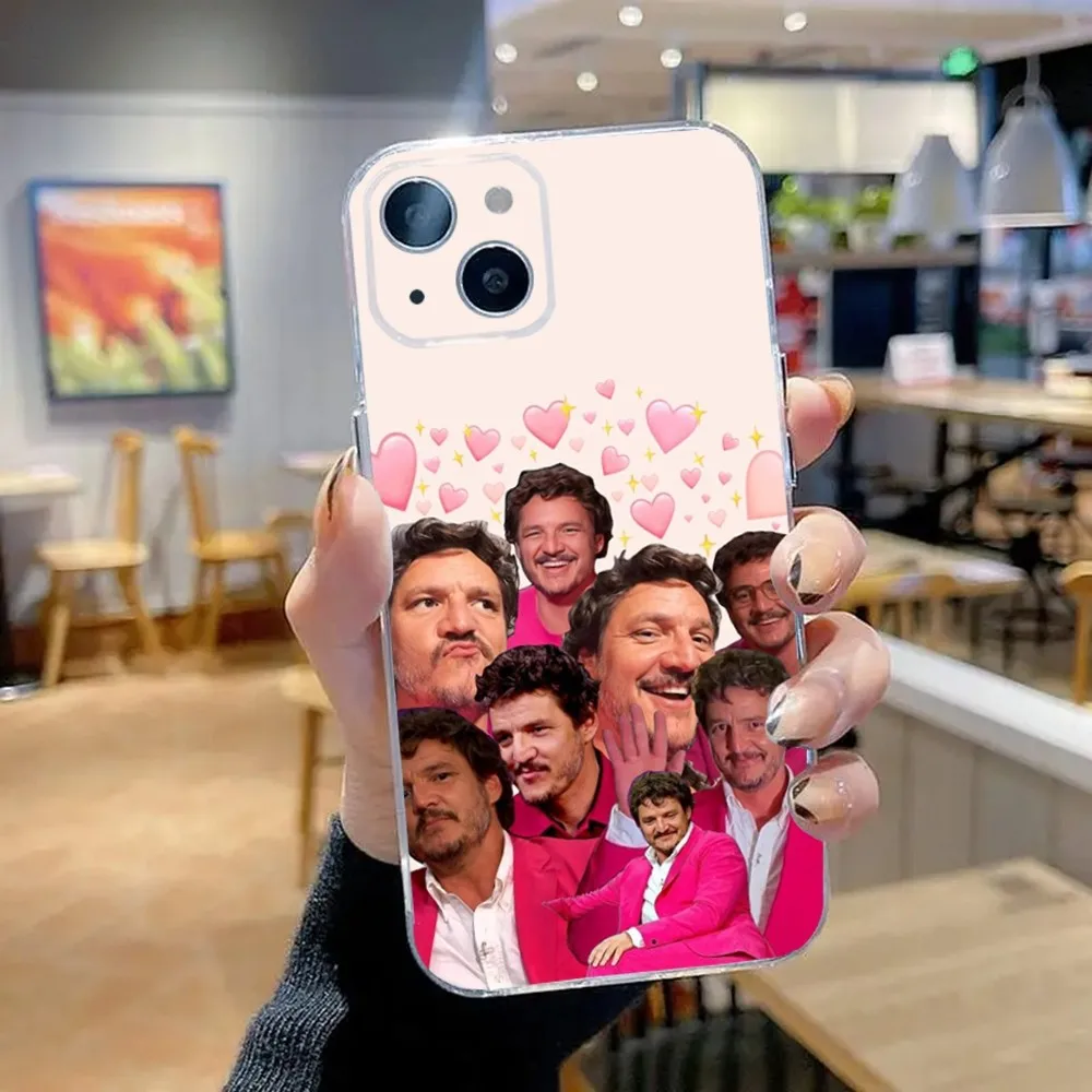 Pedro Pascal Phone Case For iPhone 15,14,13,12,11 Plus,Pro,Max,XR,XS,X,7,8 Plus,SE,Mini Transparent Silicone Soft