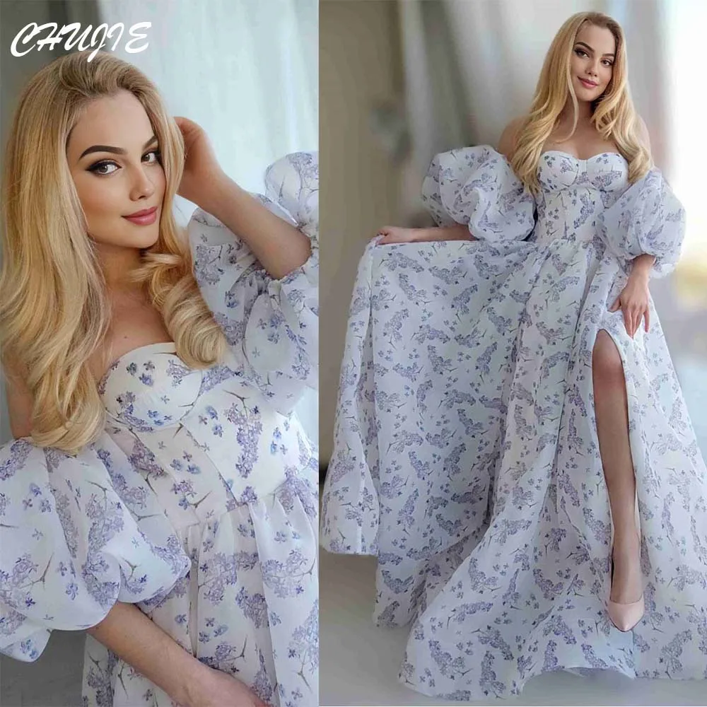 

CHUJIE Off Shoulder Prom Dress For Woman Hot Sale 2025 A Line Evening Party Gown Floor Length With Slit Customized Princess Gown
