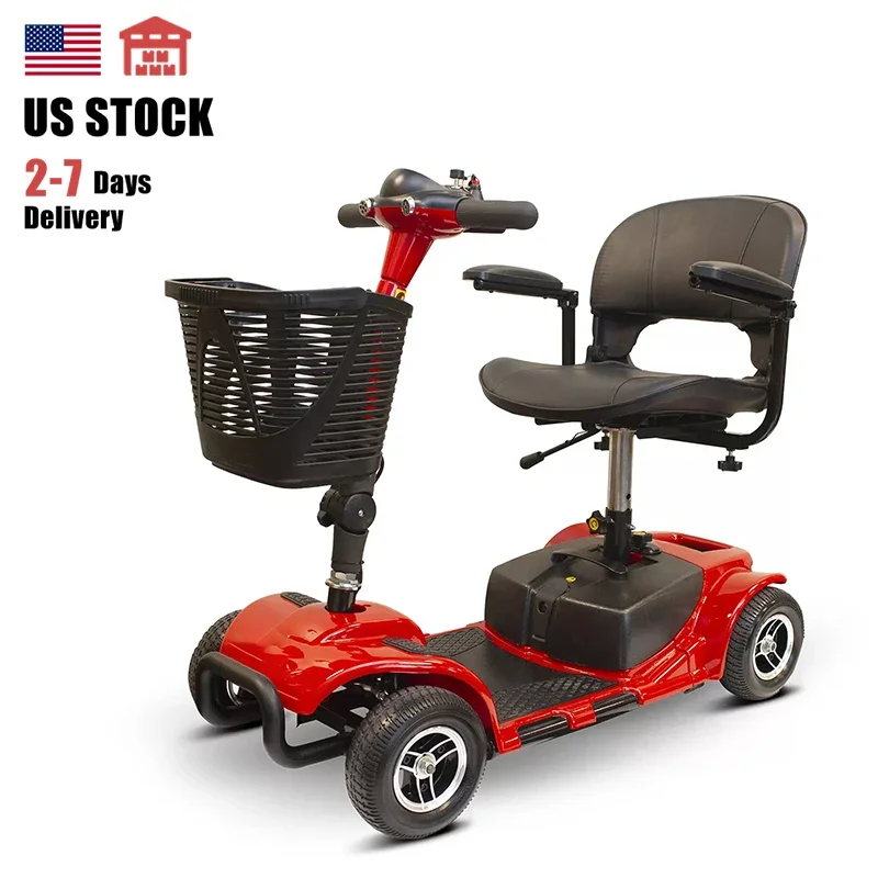 Travel 4 Wheels Elderly Electric Scooter Disabled Handicapped Folding Mobility Scooter For Seniors