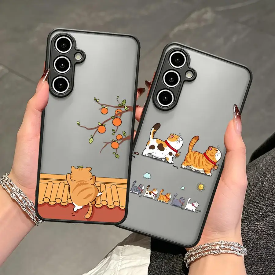 Phone Cover Case for Samsung Galaxy A35 A14 A23 A34 A36 A17 A52 A52S A72 A53 A56 A55 A16 A15 A54 A73 A33 Cute Kitten