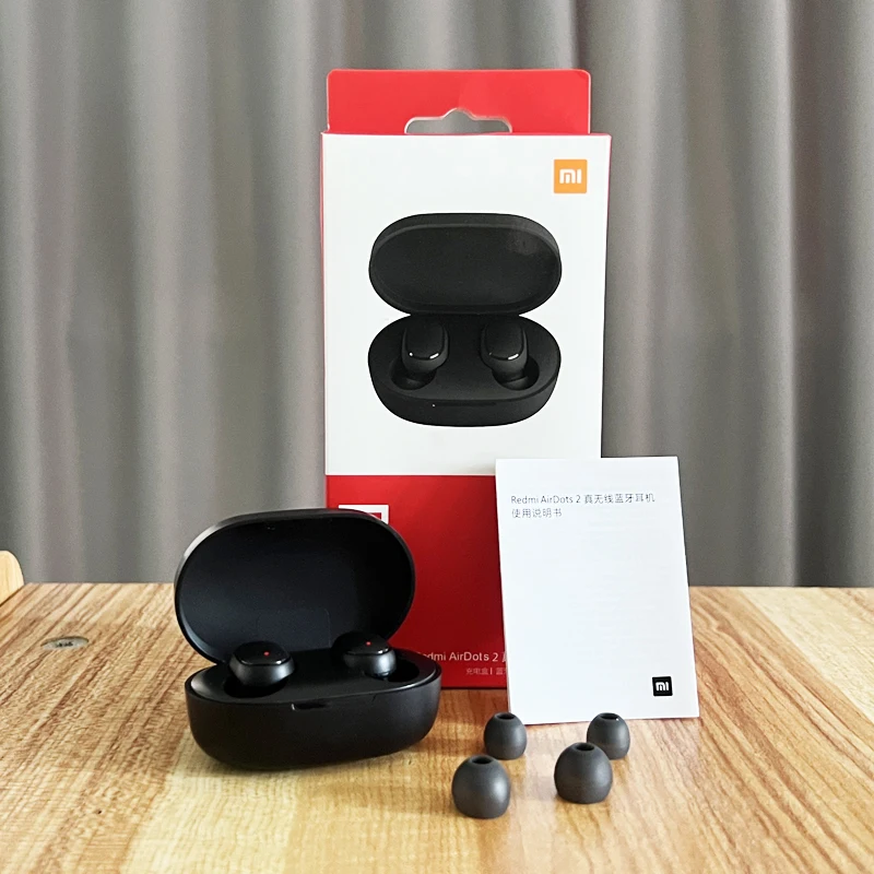 Original Xiaomi Redmi AirDots 2 White Bluetooth Earphones Ture Wireless Headset with Mic Classical Music Headphone for Run Sport