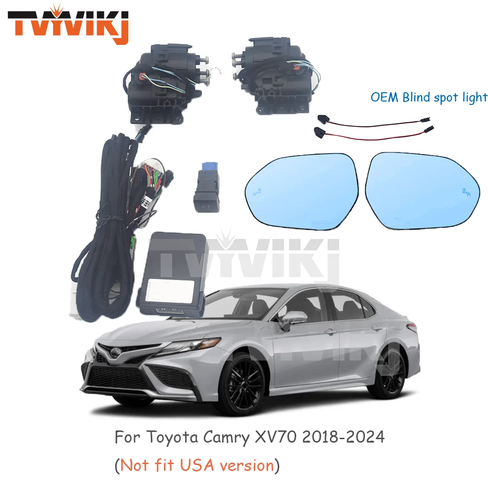 Side Rearview Mirror Auto Folding Motor Upgrade kit Module For Toyota Camry XV70 LHD 2018-2024 Folding kit car mirrors