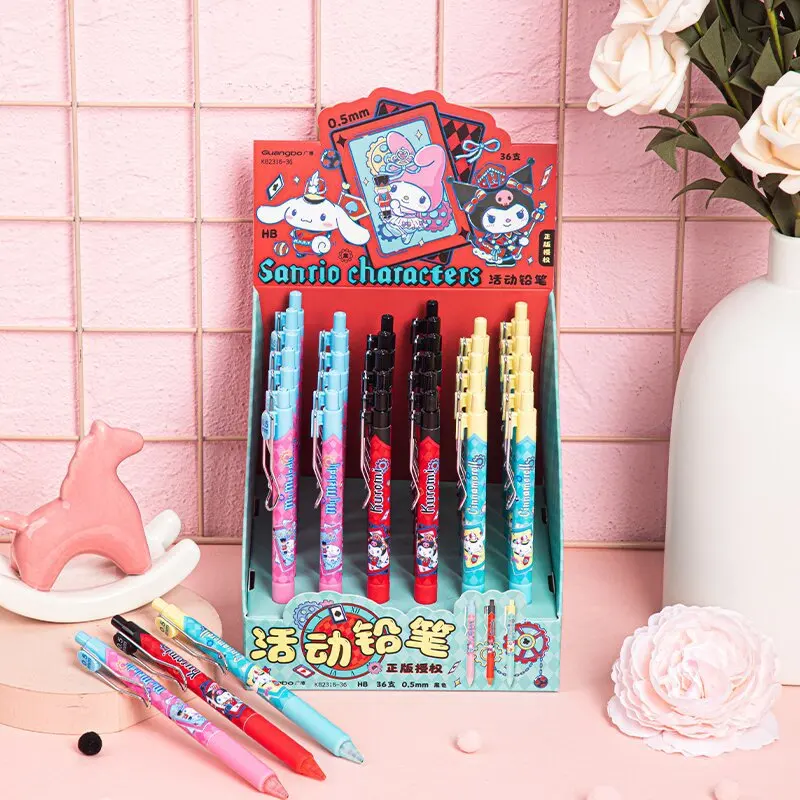

6/36pcs Kuromi Hellokitty Hb Automatic Pencil 0.5mm Cute Halloween Series Writing Not Easy To Break Lead-Free Sharpening Pencil
