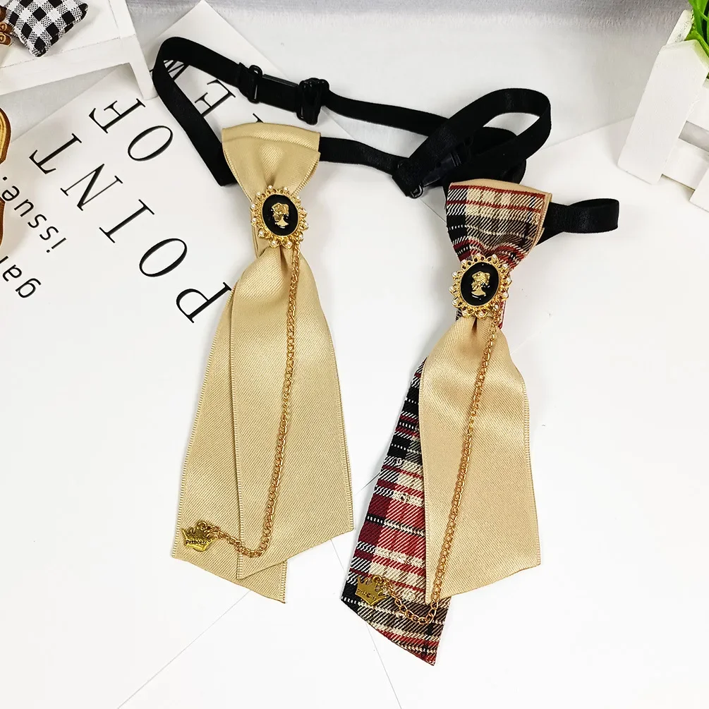 Grid Tie Men Women's Business Accessories Badge Chain Retro British Pearl Crown  Shirt Versatile Fashionable Luxury