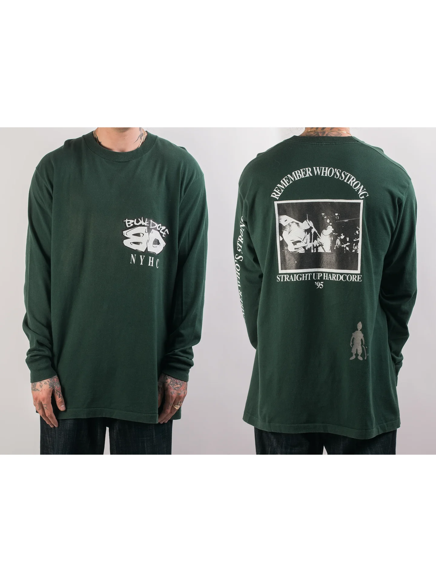 Retro American een Long Sve Men's T-irt Remember Whos Strong Faionable Breathable Cotton Roabilly Print Tee
