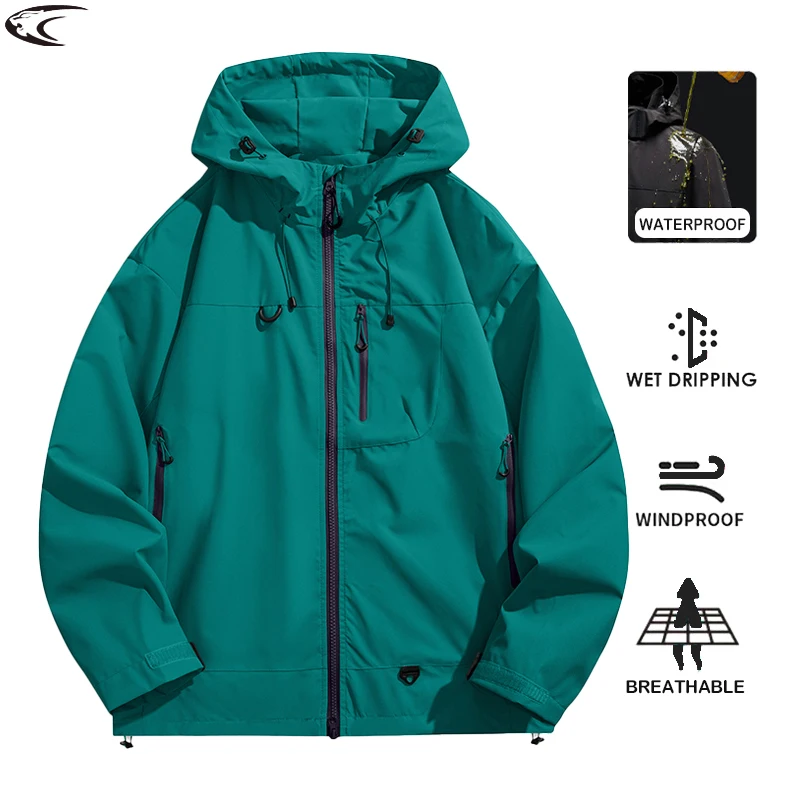 LNGXO Veste coupe-vent imperméable unisexe pour sport de plein air, veste monocouche coupe-vent pour hommes et femmes, manteau de pluie pour randonnée, escalade, trekking