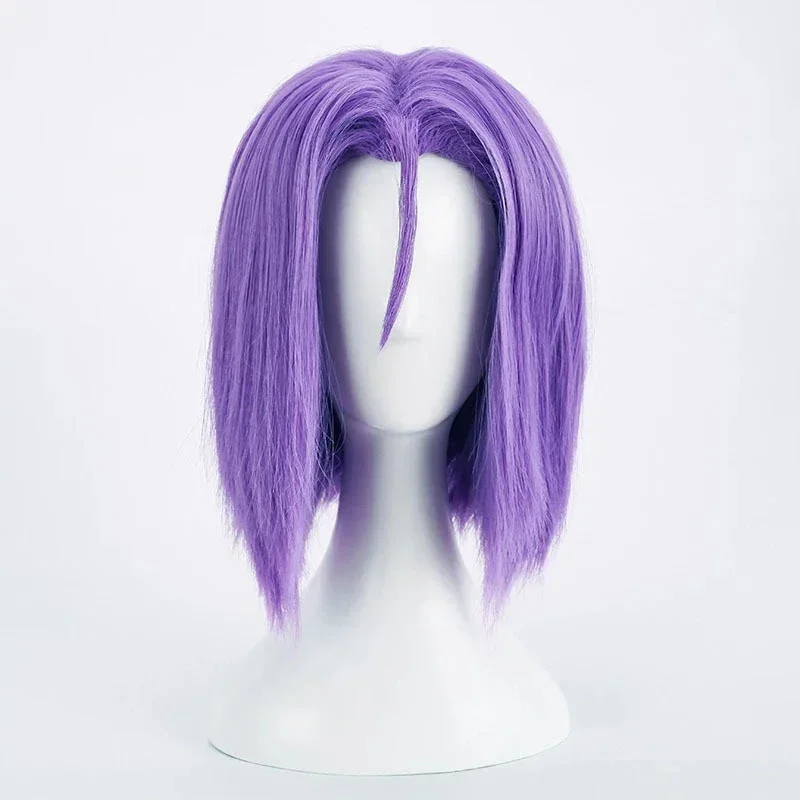 2026   Team Rocket James Cosplay Wig With Wig Cap , Anime Role Play Purple Hair , High Temperature Wire