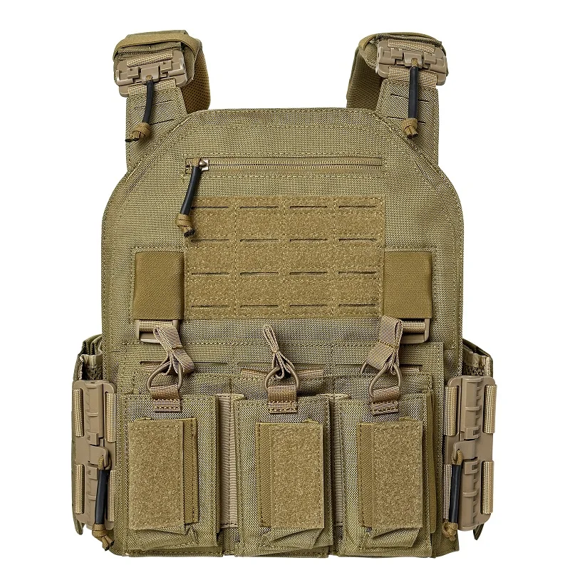 Imagem -03 - Avançado Nylon Tactical Vest com Duplo Triplo Revista Bolsa Corte a Laser Modular Sistema Molle Liberação Rápida 0305 1000d