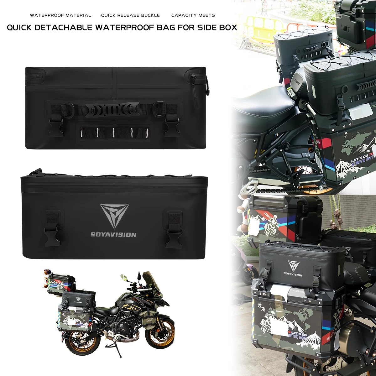 

Motorcycle Case Box Bag Waterproof Side Tail Pannier Box Motorcycle Luggage Bag For BMW Adventure Rear Seat Luggage Motor