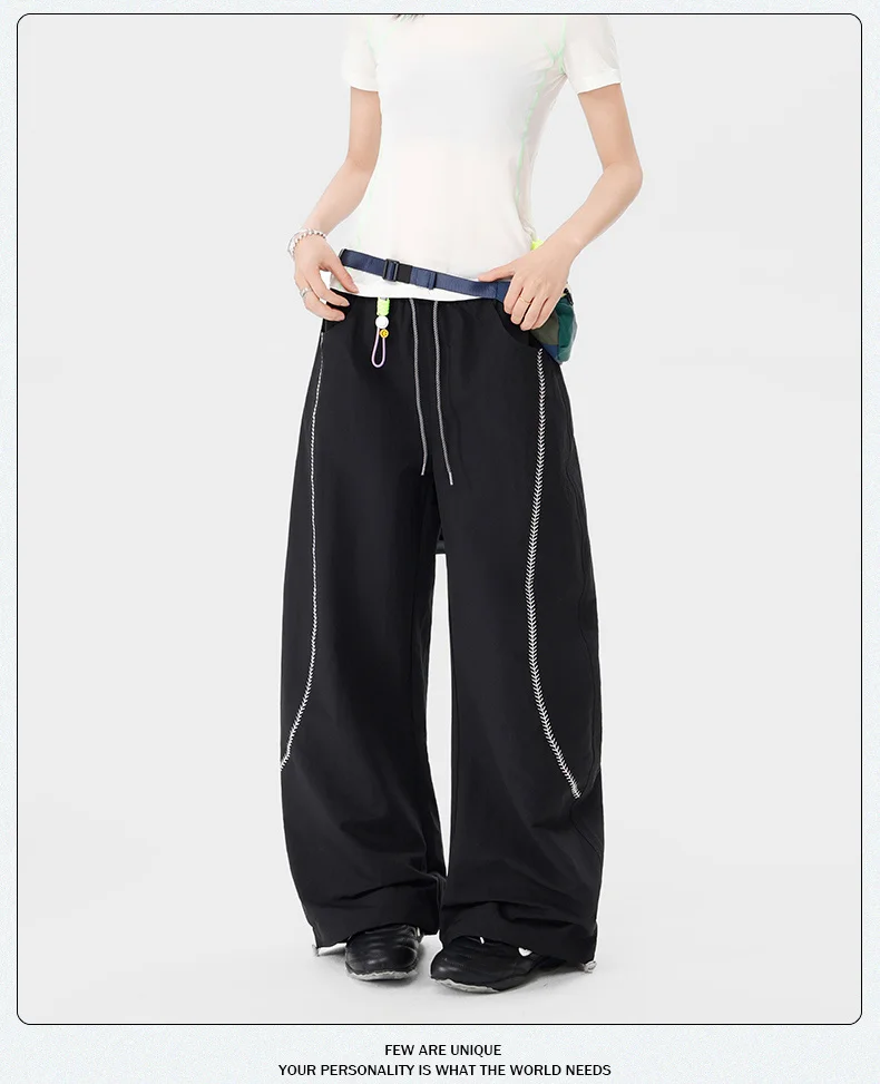 New Spring Autumn Windproof Water-Repellent Wide-Leg Slim Scimitar Pants For Men Women Quick-Drying Workwear Hiking Pants