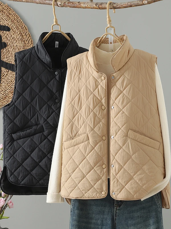 

Faionable Cotton Vest Women's Korean Sle ort Coat 2025 Autumn Winter Season Color Single Button Closure