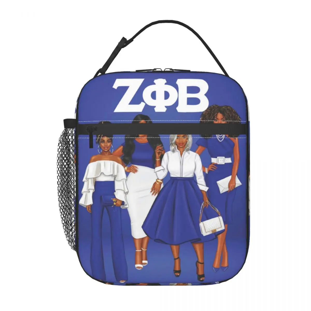 Zeta Phi Beta Sorority Insulated Lunch Bags for Women ZOB Portable Thermal Cooler Bento Box Outdoor Camping Travel