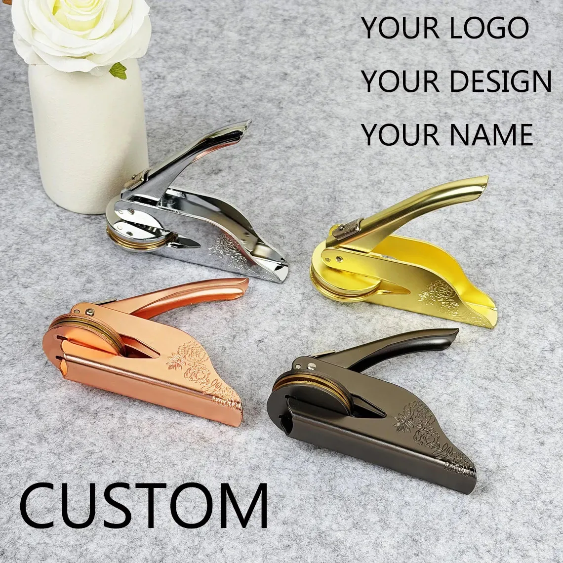 Book Embosser for Weeding Personalized Custom Embosser Stamp Your Own Text or Logo Design for Books Business Cards Paper Documen
