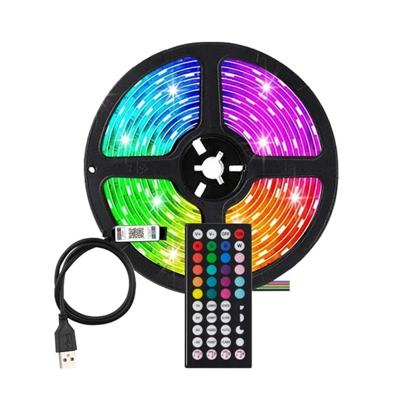 

LED Lights Strips With 44Key Remote Control Bluetooth LED RGB Light Strip Flexible Light For Home Christmas Holiday