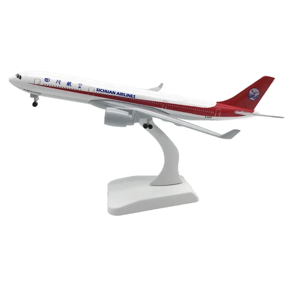 Promotional Business Gift Items Alloy Material Scale 1:200 20cm Airbus A330 Sichuan Airline Airplane Model Home Decor Accessory