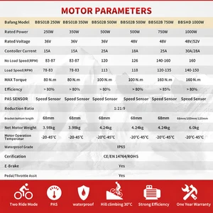 Bafang-Kit of electric bicycle conversion, medium drive engine, Ebike parts, 36V, 48V, 250W, 500W, 750W, BBS01B, BBS02B, 68mm, 73mm Main Bike Motor Sales - №1