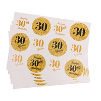 60pcs 4cm gold happy 30 40 50 60th birthday seal stickers Adult birthday party decoration happy 40th birthday labels