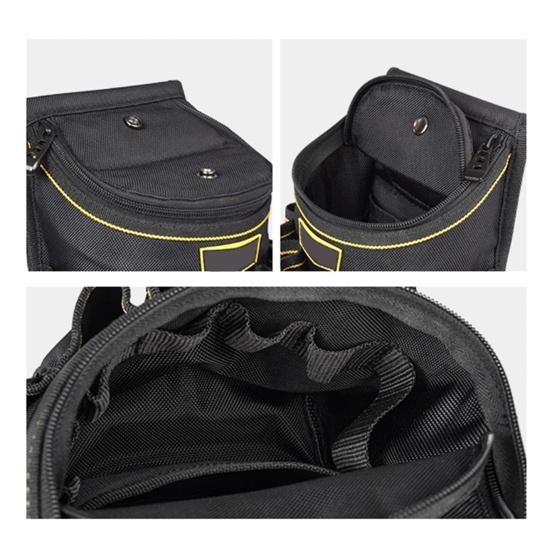 ipiip Pratica borsa per attrezzi da elettricista con 18 tasche per lavori riparazione, cintura per attrezzi da falegname
