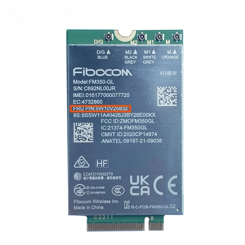 FM350-GL 5G NR M.2 Sub6 4*4 MIMO FRU 5W10V25832 For ThinkPad P1 Gen5 T14s Gen3 X13 Gen3 X1 Carbon 10th Gen X1 Yoga 7th Gen