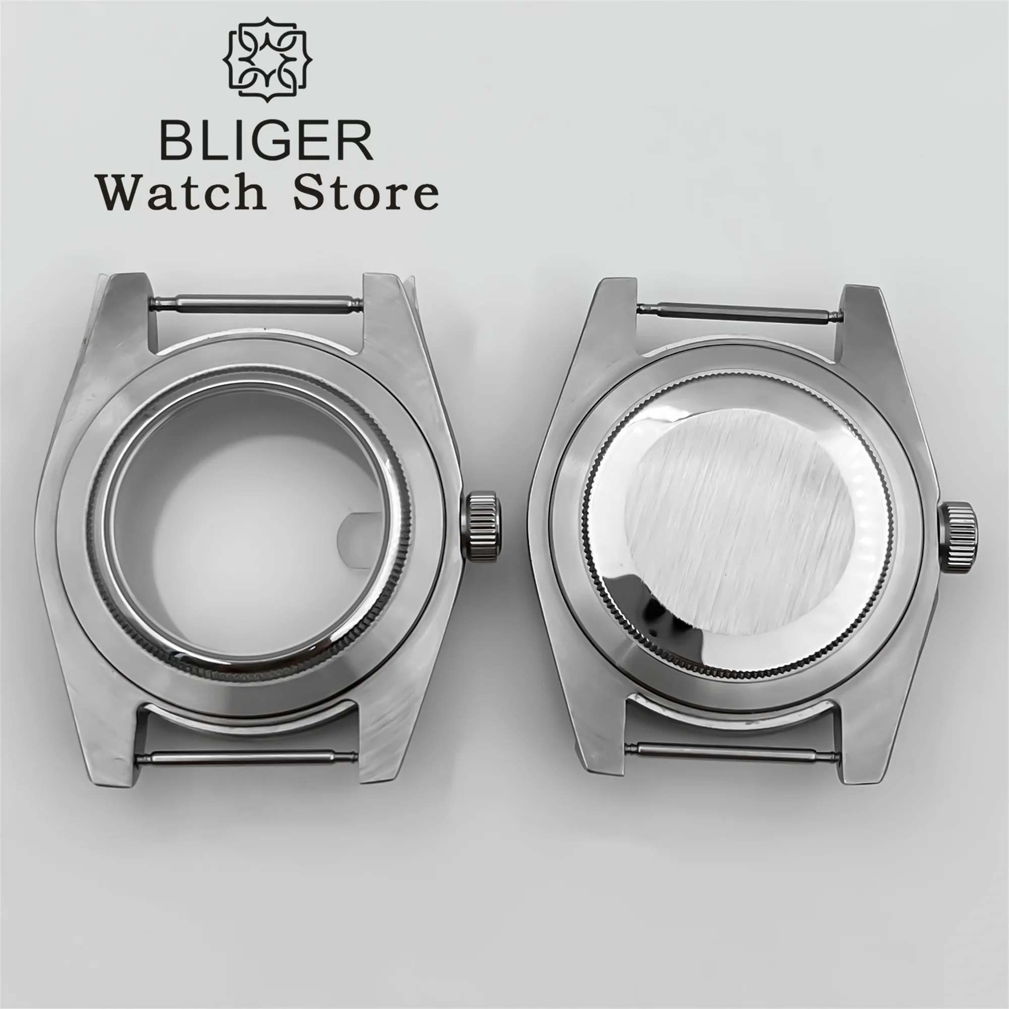 BLIGER 39mm GMT Watch Case Solid bezel Sapphire Glass Stainless Steel Strap Fit NH34 NH35 NH36 ETA2824 PT5000 Movement