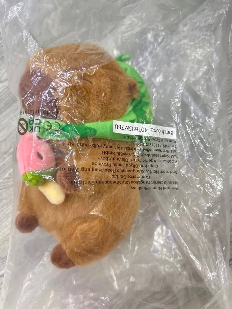 

New Vacation Capybara Plush Toys Cozy Chubby Cartoon Watermelon Hat Capybara Doll Lovely Children Companion Doll Happy Gift