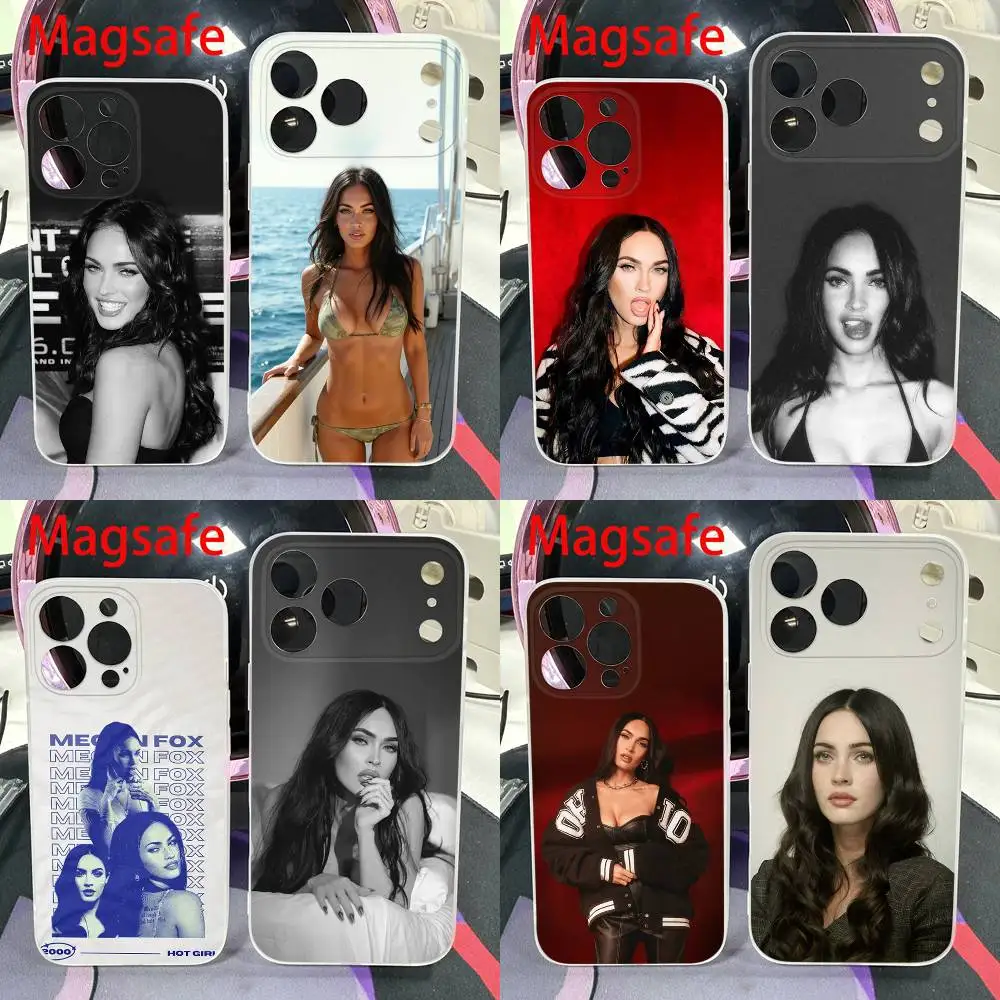 

Phone Case For iPhone 14,16,15,11,13,17,12,Air,Mini,Plus,E,Pro,Max Magnetic Magsafe Actress M-Megan Fox Frosted Cover