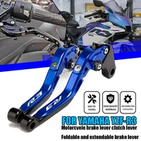 Accesorios para Motocicleta, Palancas de Freno y Embrague Plegables, Puños para Manillar para YAMAHA YZF R3 YZFR3 2015-2020, Palanca de Manillar YZF-R3