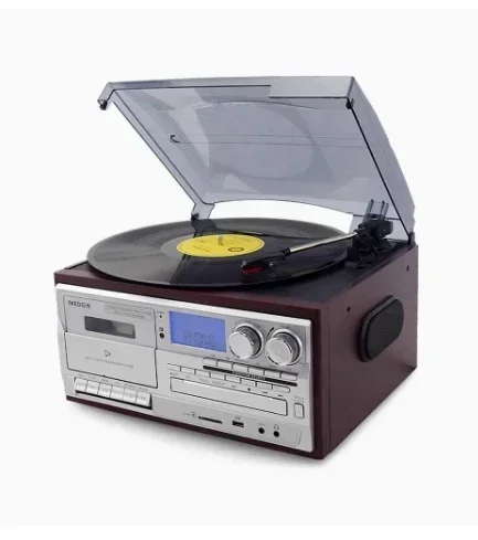 

USB SD FM Radio Bluetooth For Vinyl Record Player With Cassette Recording