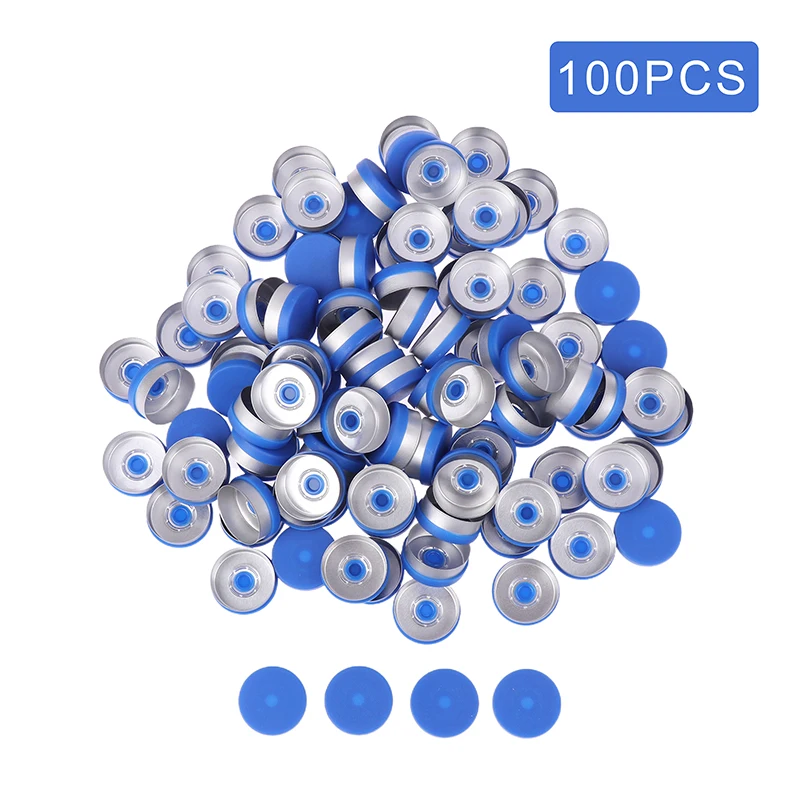 100pcs Medical Vial Cap Aluminum Cap Medical Bottle Cap OD 20mm Diameter Aluminum Flip Off Cap