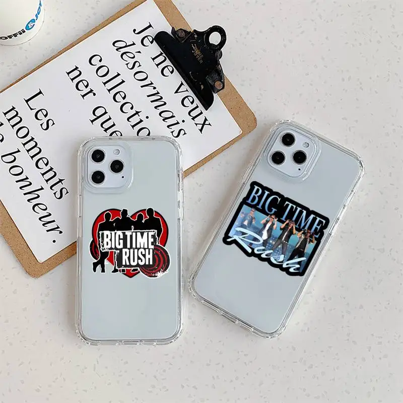 music combination Big Time Rush  Phone Case For iPhone 11 12 Mini 13 14 Pro XS Max X 8 7 6s Plus 5 SE XR Transparent Shell