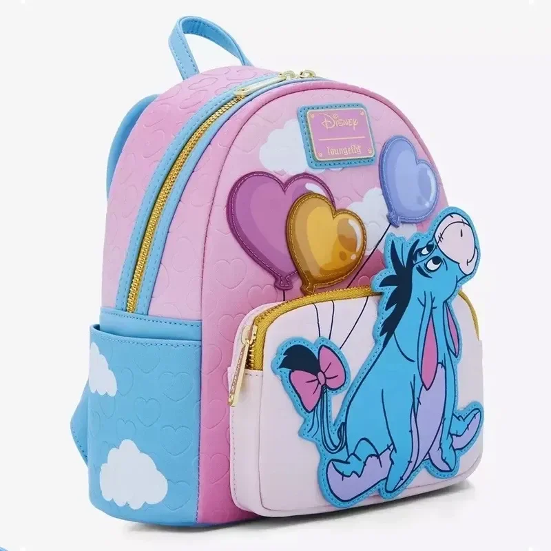 Loungefly Disney Pooh Bear Eeyore Balloon Printed Backpack Pu Leather Fashion Shoulder Bag Travel Bag School Bag Wallet Gift