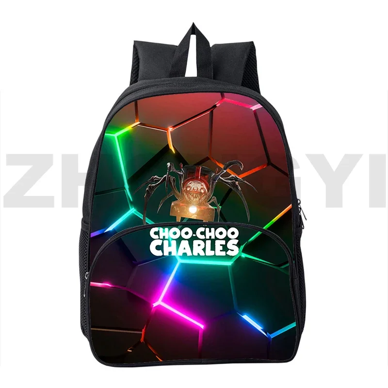 Waterproof Canvas Choo-Choo Charles 3D Backpack Choo Choo Charles Anime School Bags for Teenagers 12/16 Inch Mini Bags for Women