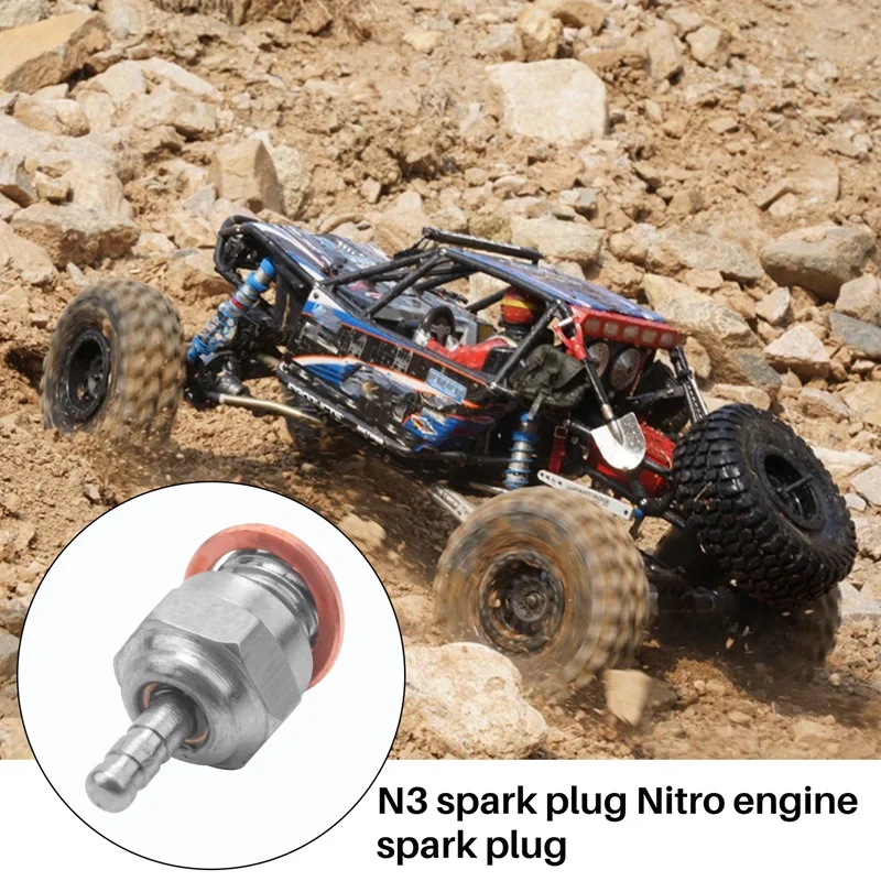 N3 Hot Glow Plug Spark for 70117 1/10 1/8 RC Truck Nitro Engine Parts [-68 Toy]