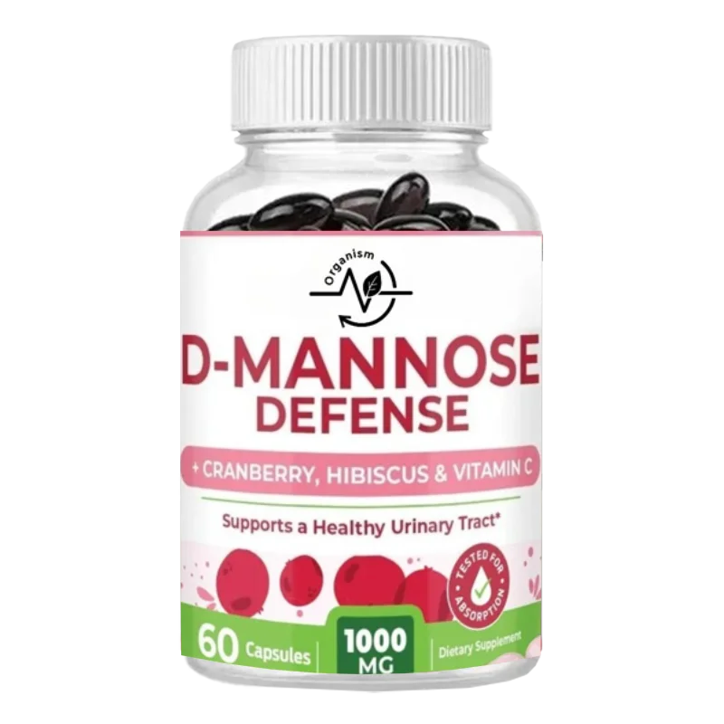 

D Mannose 1000mg Contains Cranberry, Hibiscus, and Vitamin C - Urethral Health 60 Capsules