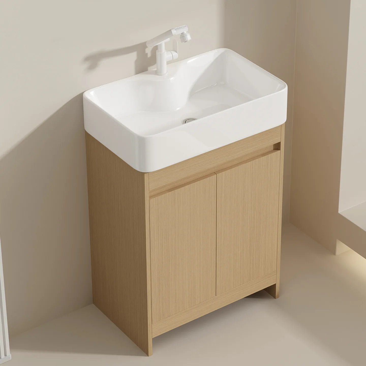 Honeycomb aluminum floor-to-ceiling bathroom cabinet combination wash basin toilet washbasin small apartment wash table