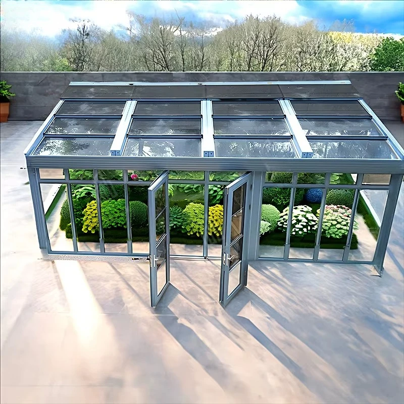 House Outdoor Sun Rooms Aluminium Sunrooms High Quality Aluminum & Glass Garden Glass Laminated Tempered Glass Triangle Roof Ect