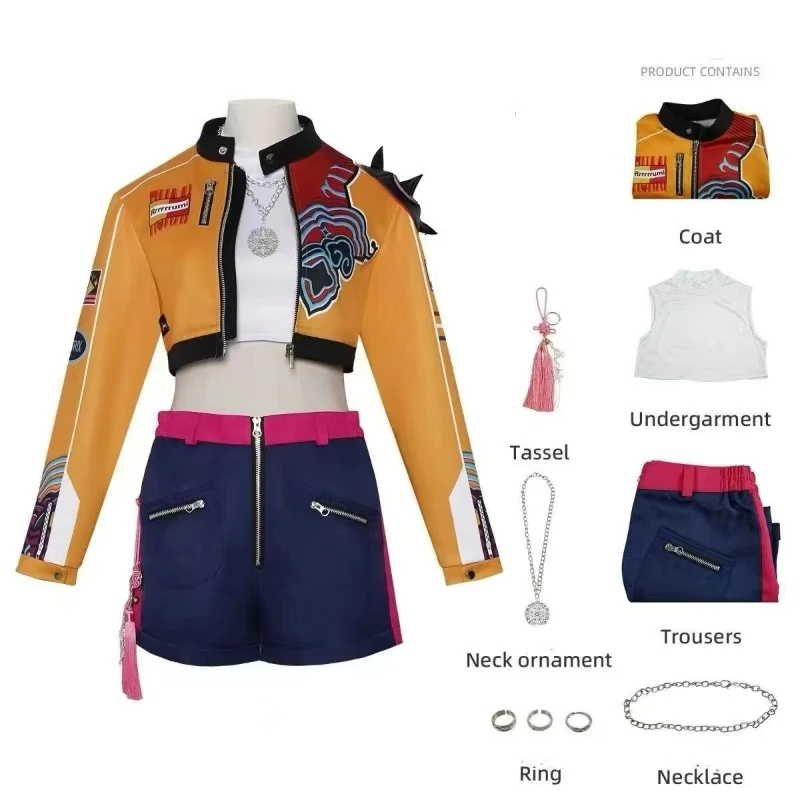 2026 Hot Selling Korean Style Halloween Costume Street Dance Set Embroidered Top and Shorts Set Stage Dance Hip-hop Performance