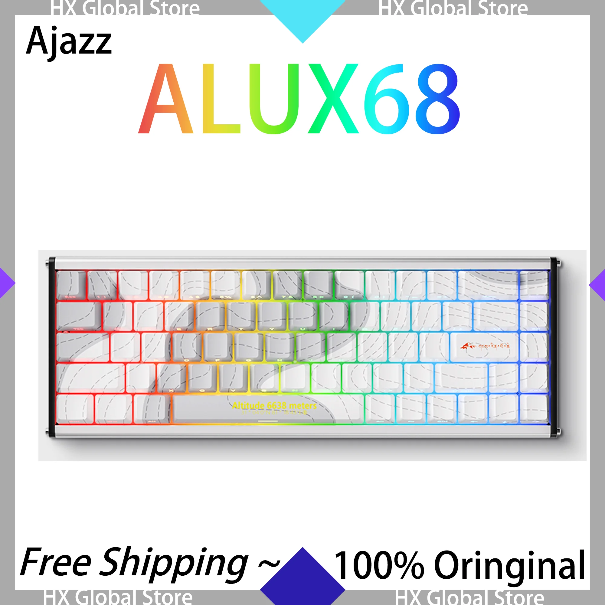 

AJAZZ ALUX60 Алюминиевая механическая магнитная клавиатура 0,125 мс Эргономика RT 0,01 мм 8K Быстрый триггер Игровая геймерская клавиатура с возможностью горячей замены