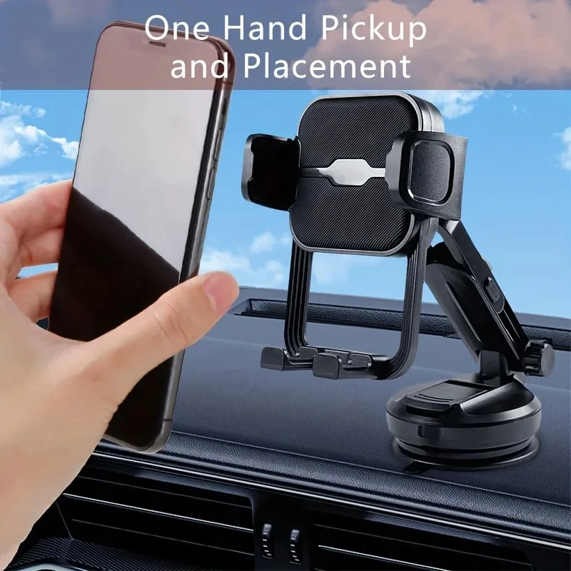 Lcars Multifunctional Car Phone Holder, Suction Cup Dashboard Air Vent Dual-Use, In-Car Navigation Support Stand, Strong and Stable, No Shaking or Abnormal Noise, Compatible with Various Smartphones