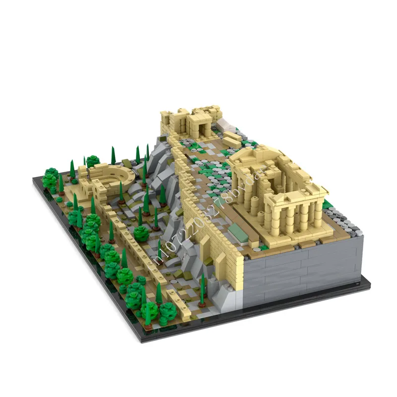 2139 Stuks Acropolis-Microschaal Moc Creatieve Straatbeeld Model Bouwstenen Architectuur Diy Educatie Assemblage Model Speelgoed Cadeau