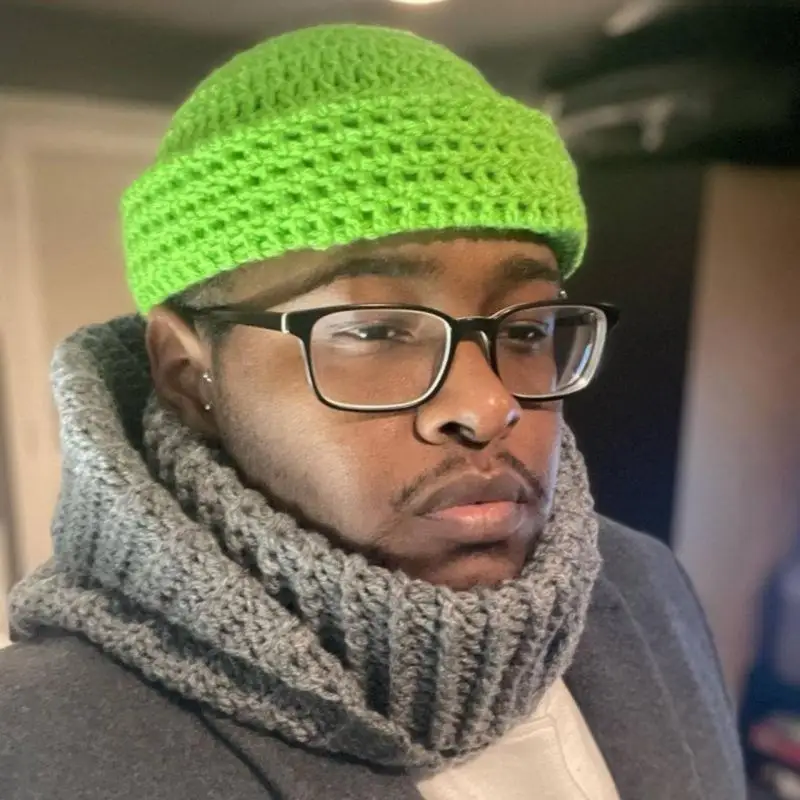 39BD Mann Halten Warme Schädel Kappe Farbe Passenden Strickmütze Winter Fahren für Erwachsene – Detail 8