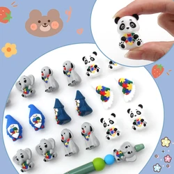 6/12pcs Autism Themed Silicone Beads Love Puzzle Design Animal Focal Bead DIY Keychains Jewelry Bracelets Necklaces Crafting Kit