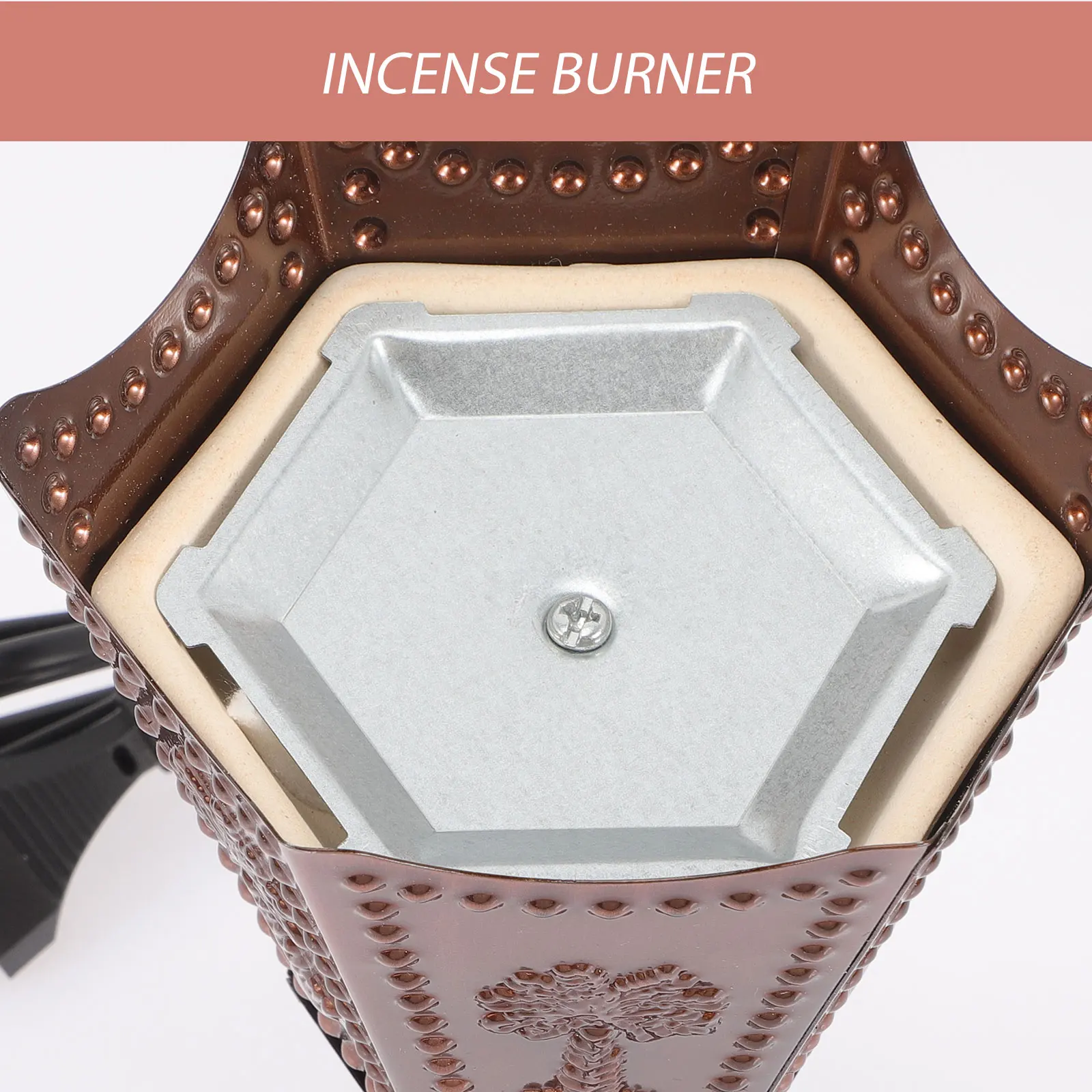 

Electric Incense Vintage Plug In Censer Holder 1 Aroma Incense Burner Home Decorative Table Burner Silver Alloy Aroma Bakhoor