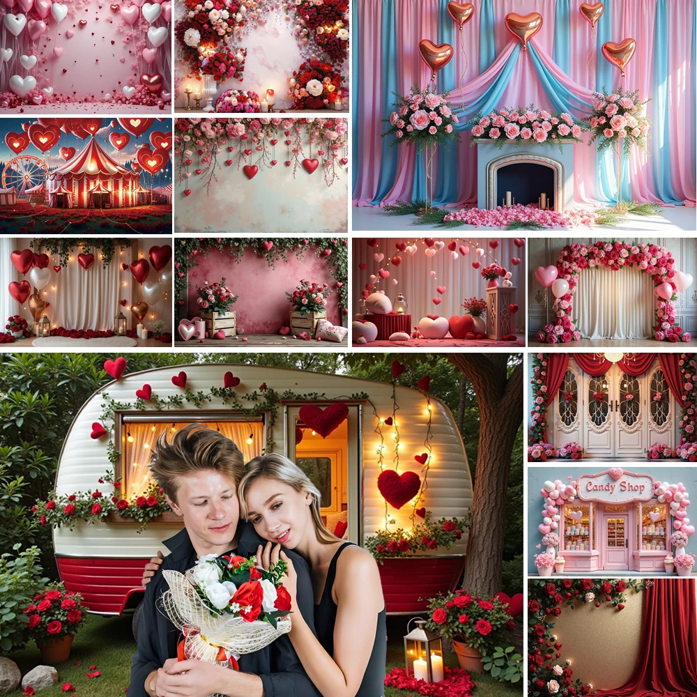 

MOON.QG Decoration Valentine's Day Photography Background Wooden Cabinet Arch Door Glitter Light Backdrop Photo Studio Shooting