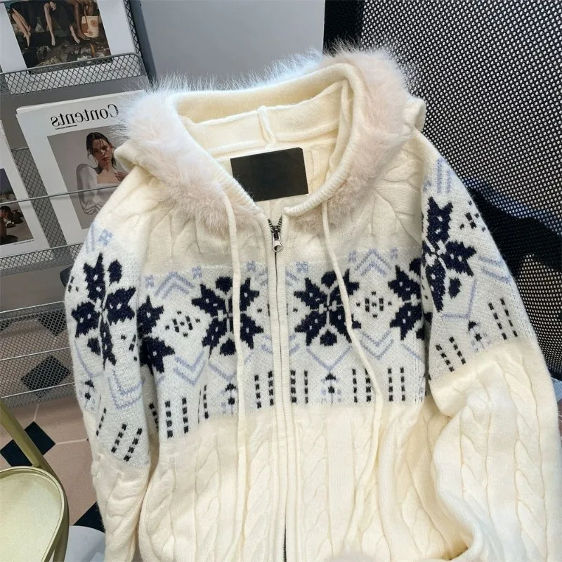 Japanese Lazy Style Long Sleeve Hoodie Sweatshirts Autumn Loose Knitted Cardigan Jacket 2026 All-match New Coat Women