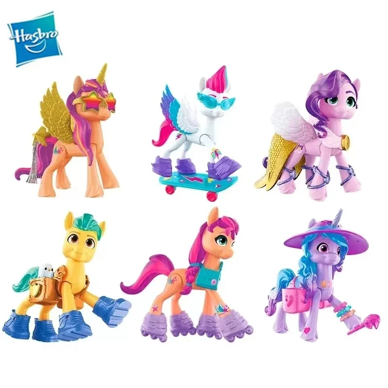 Hasbro My Little Pony The Movie G5 Crystal Quest Series Action Figure Sunnyhitch Kawaii Children's Holiday Toy Gift