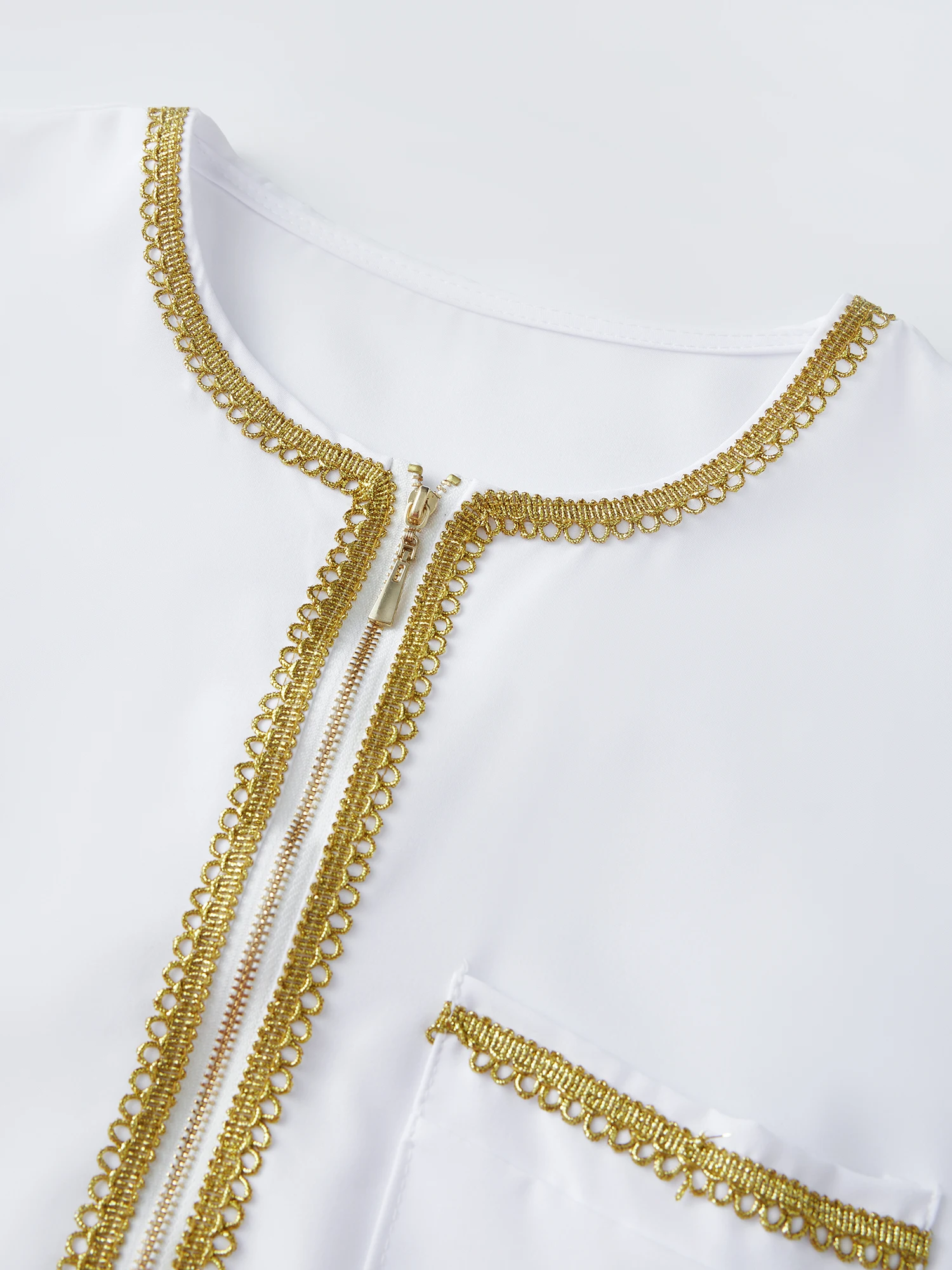 Abito caftano da uomo ricamato in oro manica lunga girocollo ampio abito lungo stile etnico costume nazionale