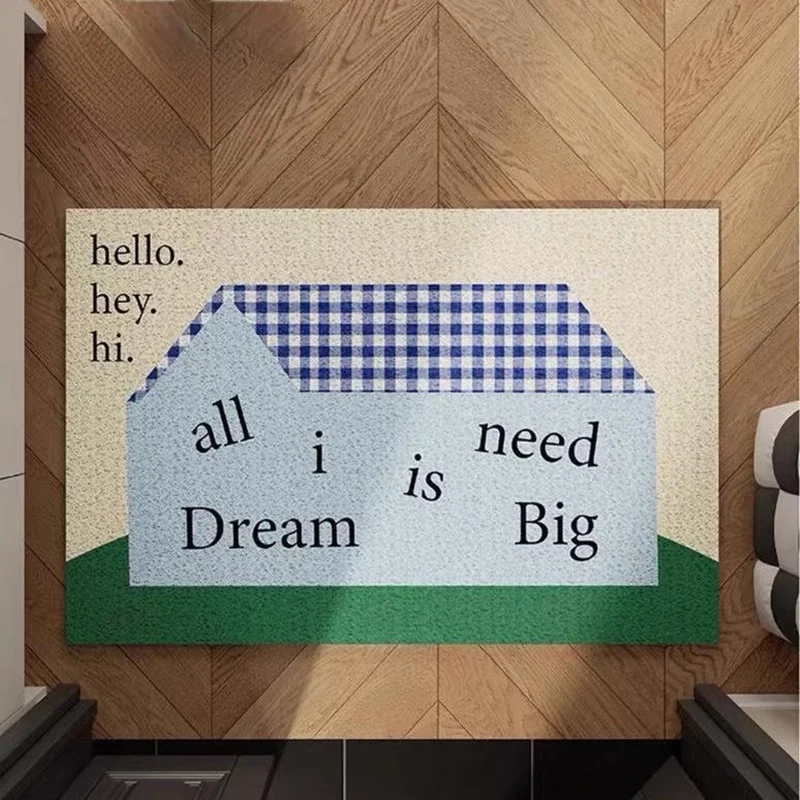 

DDD Korean Sle Entrance Door Mat Cusizable Small Carpet Dirt Scraper Teold Mat Anti Dir Rectangle Geometry Pattern